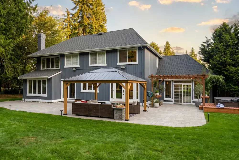 Finished exterior paint job using Benjamin Moore premium coatings